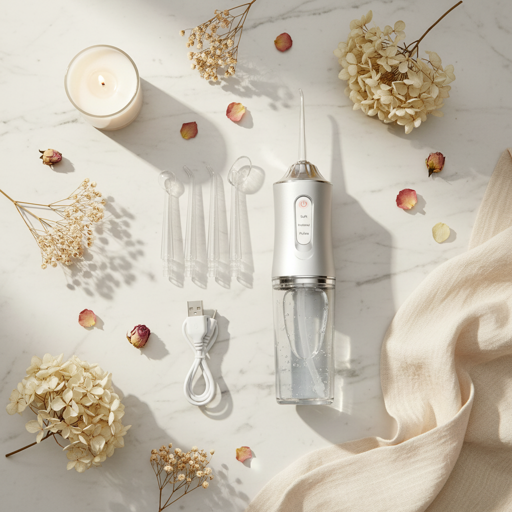 Water Flosser Flat Lay