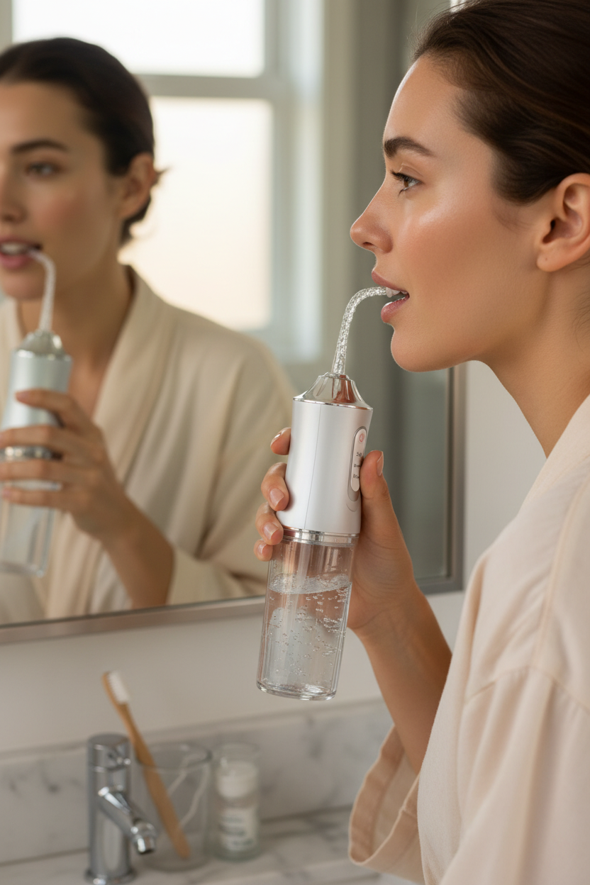 Water Flosser In Use